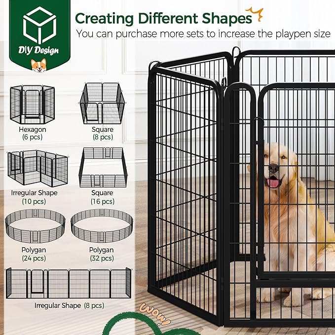 Yaheetech Dog Playpen Outdoor, 40 inch 6 Panels Dog Pen Indoor Heavy Duty Puppy - Image 5