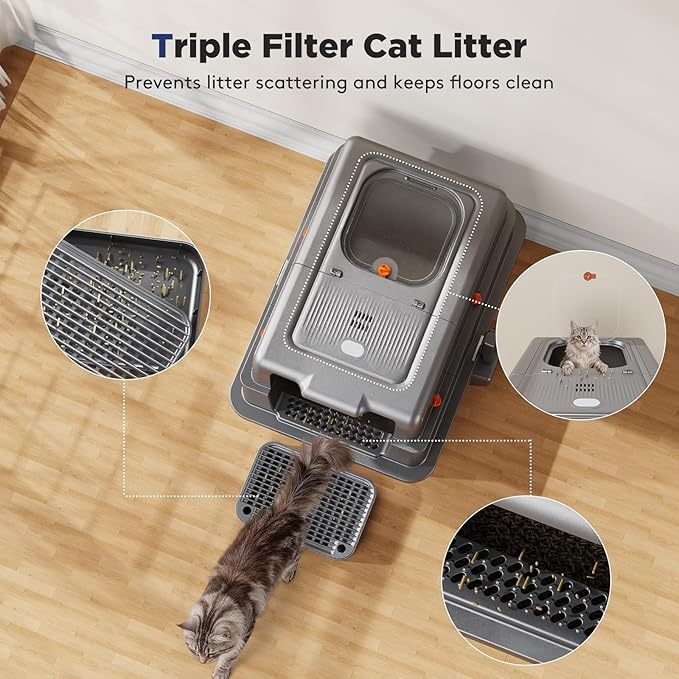 FURTIME XXXL Extra Large Stainless Steel Litter Box - Image 6