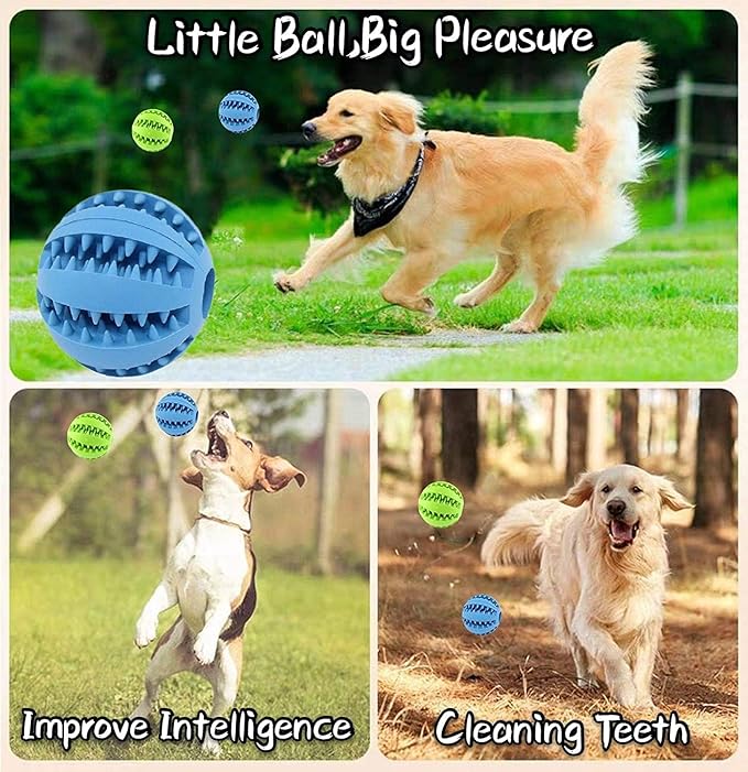 Dog Treat Toy Ball, Dog Tooth Cleaning Toy, Interactive Dog Toys 2.8" Pack of 2 - Image 4