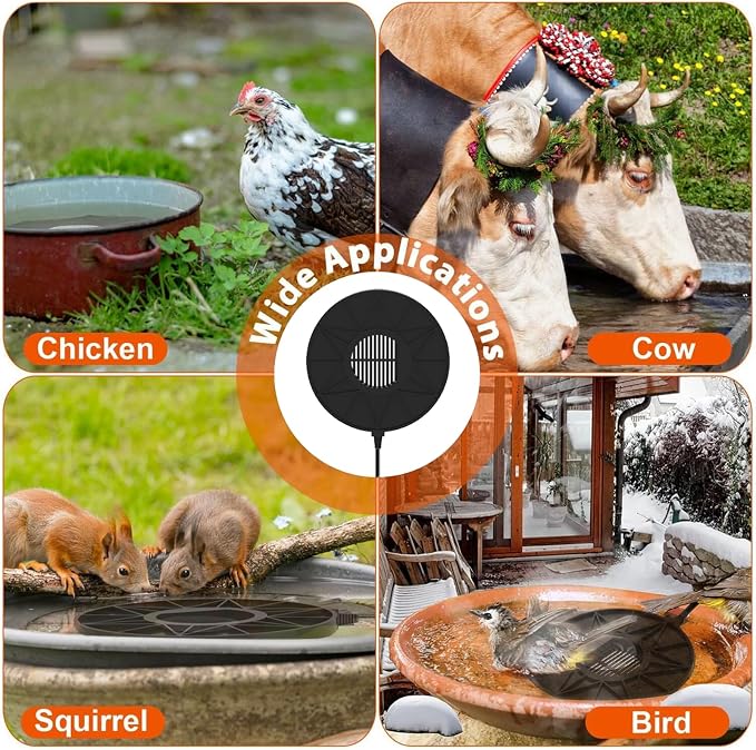 Bird Bath Heater for Outdoors in Winter, 70w Birdbath Deicer Thermostatic - Image 6