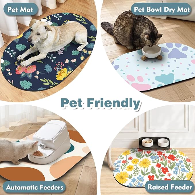20''x12'' Absorbent Cat Feeding Mat, Pet Water Mats Protect Floor, No Stains - Image 6