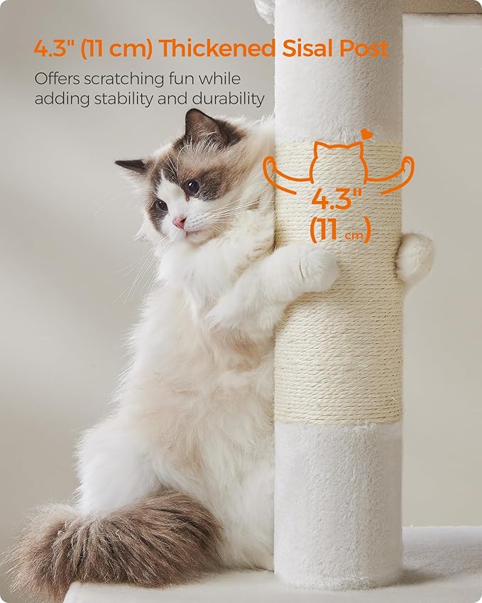 Feandrea Cat Tree, 40.6-Inch Cat Tower, Plush Condo - Image 5