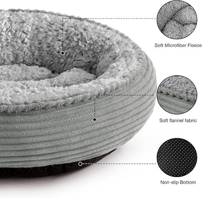 Love's cabin Round Donut Cat and Dog Cushion Bed, 20in Pet Bed - Image 2