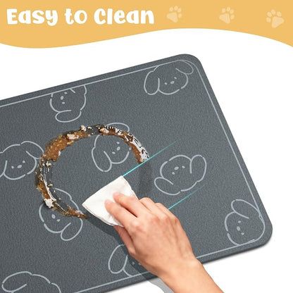 Dog Food Mat, Diatom Ooze Cat Water Mats Non Slip - Image 2