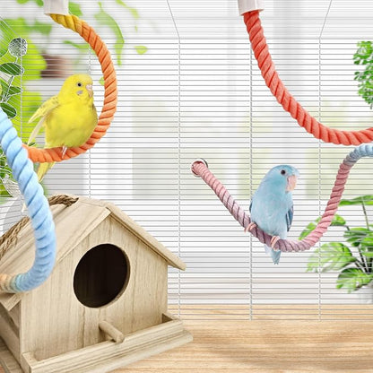 BNOSDM 3 Pcs Rope Perches for Bird Cages Gradient Sunset Color Bendable - Image 6