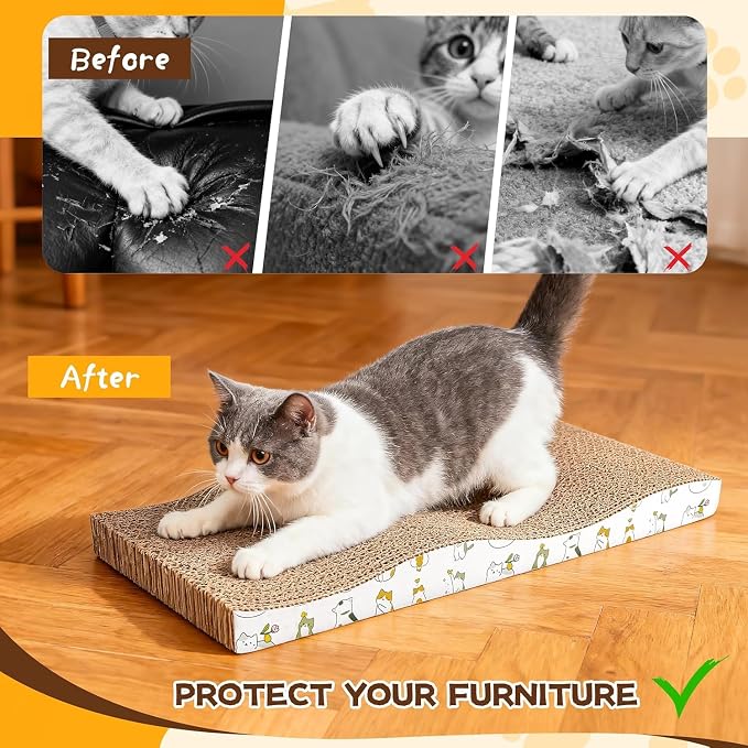PatiencET Cardboard Cat Scratcher Pads, Catnip Included, - Image 7