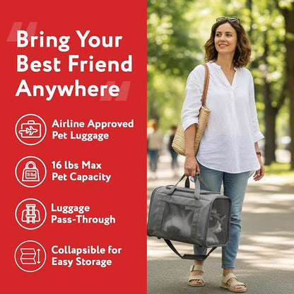 dbest Products Pet Smart Cart Sport, Soft Sided Collapsible Cat Carrier Airline - Image 4