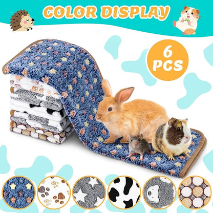 6 Pcs Guinea Pig Blankets Bedding Small Animal Cage Liners Sleep Mat Absorbent - Image 7