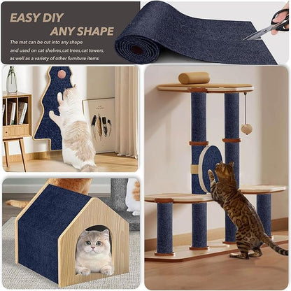 78.7"X15.8" Cat Scratching Mat, Self-Adhesive Cats Carpet, DIY Scratch - Image 2