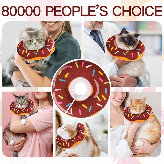 Cat Cone Collar Soft, Cute Cat Donut Collar After Surgery, Adjustable Kitten - Image 6