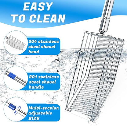 Chicken Poop Scooper, 304 Stainless Steel Shovel Head, 4-in-1 Chicken Litter - Image 3