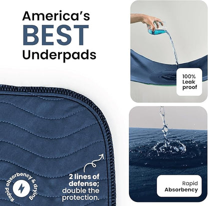 IMPROVIA® Washable Underpads, Heavy Absorbency Reusable Incontinence Pads - Image 2