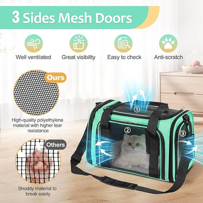 Discala Cat Dog Carrier Up to 15 Lbs TSA Airline Approved Pet Carrier - Image 6