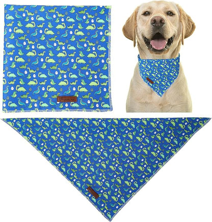 Summer Dog Bandana, UP URARA PUP Dinosaur Triangle Bid Scarf - Image 4