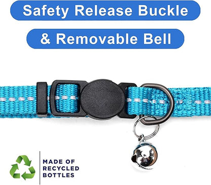 Pawtitas Recycled Teal Reflective Cat Collar – Eco-Friendly Breakaway Safety - Image 6