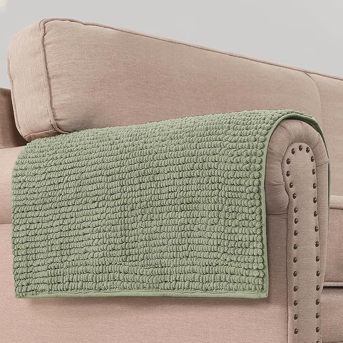 H.VERSAILTEX Plush Chenille Couch Armrest Cover 2 Packs Thick and Soft Sofa by HVERSAILTEX