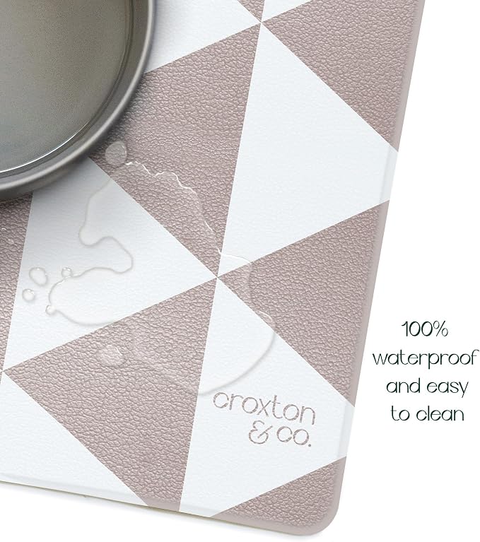 CROXTON & CO. Non-Slip Faux Leather Pet Feeding Mat - Image 4