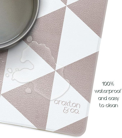 CROXTON & CO. Non-Slip Faux Leather Pet Feeding Mat - Image 4