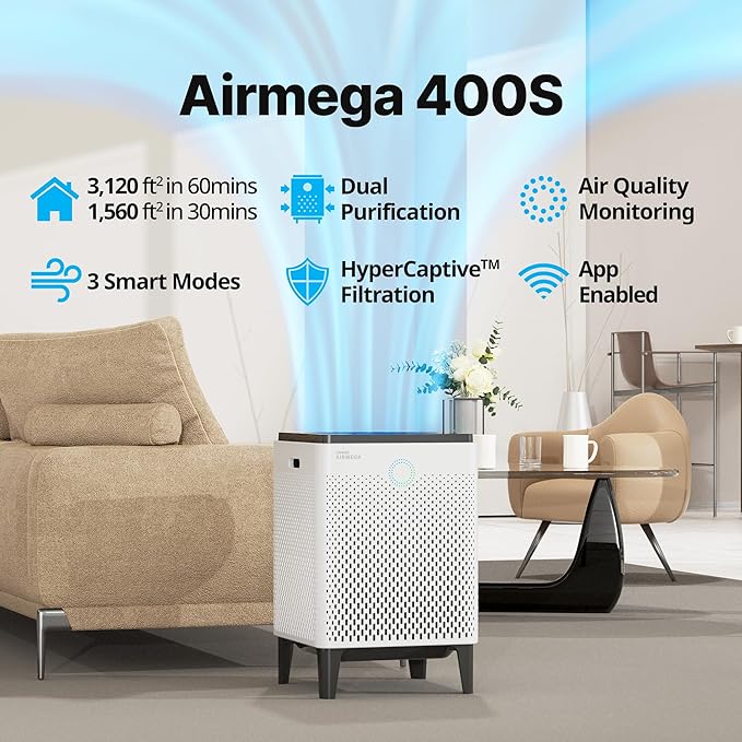 Coway Airmega 400S App-Enabled Smart Air Purifier, True HEPA Air Purifier - Image 2