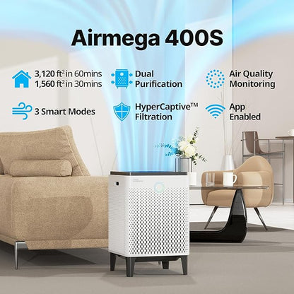Coway Airmega 400S App-Enabled Smart Air Purifier, True HEPA Air Purifier - Image 2