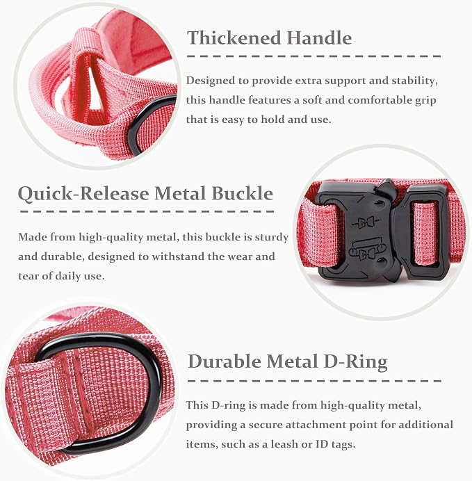 Tactical Dog Collar, Adjustable Military Training Nylon Dog Collar - Image 2