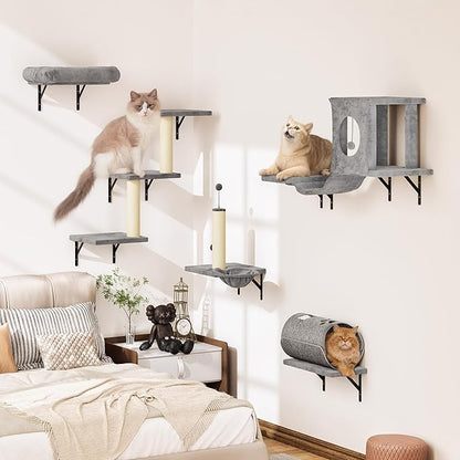 NUNU LAB 7-in-1 Wall Mounted Cat Climber Set, Cat Wall Furniture Set by NUNULAB