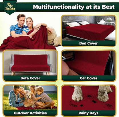 Paw Buddies Waterproof Blanket 80"x90" – Reversible Microfleece Throw - Image 7