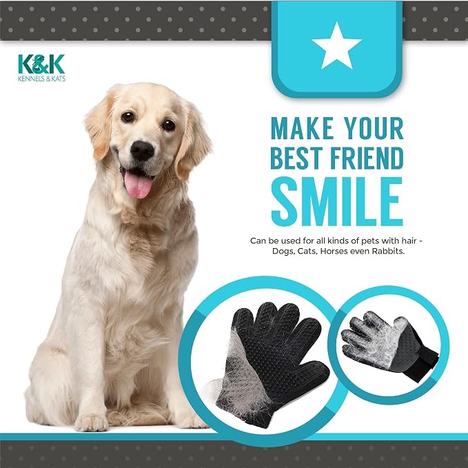 KENNELS & KATS Pet Grooming Gloves | Deshedding Glove - Image 5