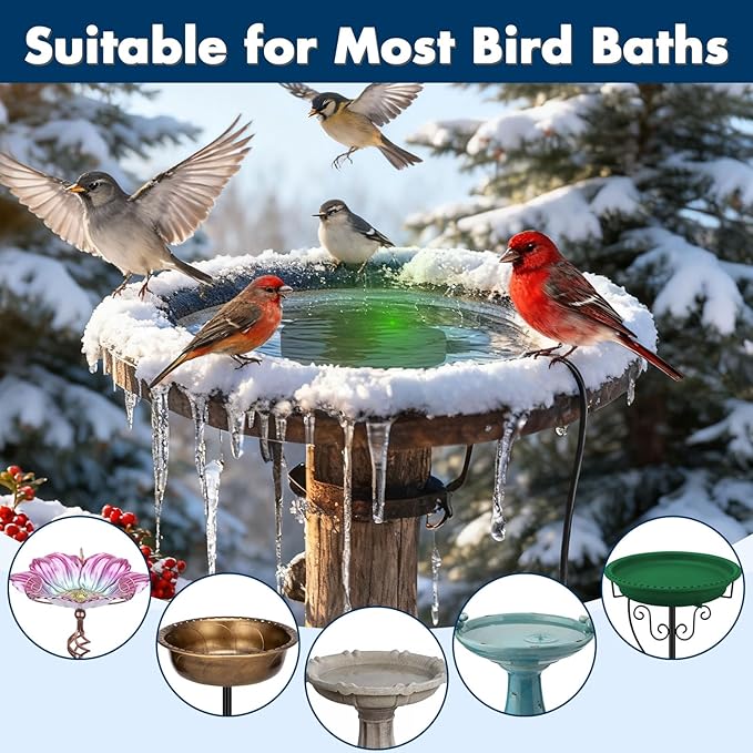 Outdoors 100W Bird Bath Heater for Winter, Birdbath Deicer Pond De-icer - Image 5