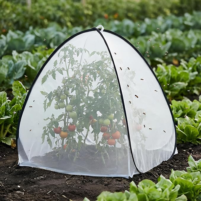 2 Pcs Pop Up Insect Barrier Plant Cover Tent, Garden Net Cage Bird Insect Guard - Image 5