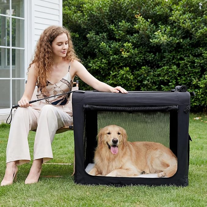 Dog Travel Crate 24 Inch, Portable Soft-Sided Travel Carriers - Image 6