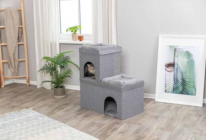 TRIXIE Double Crazy Cube Stackable Cat Condo - Image 2