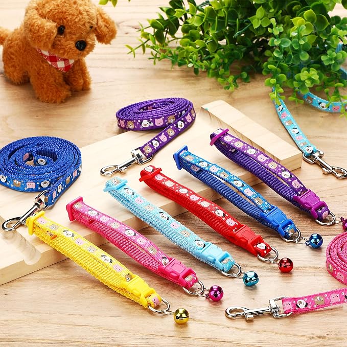 Amylove 48 Pcs Dog Collar and Leash Set, Polypropylene Adjustable Puppy Collars - Image 5