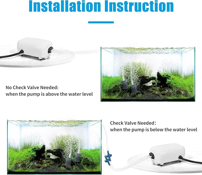 AQUANEAT Aquarium Air Pump for 20-210 Gallon Tank, Fish Air Bubbler, Hydroponic - Image 5