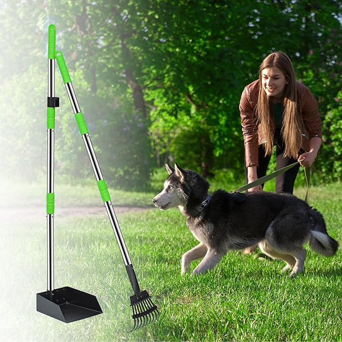 Niubya Pooper Scooper for Dogs, Metal Poop Scooper Tray and Rake Set - Image 7