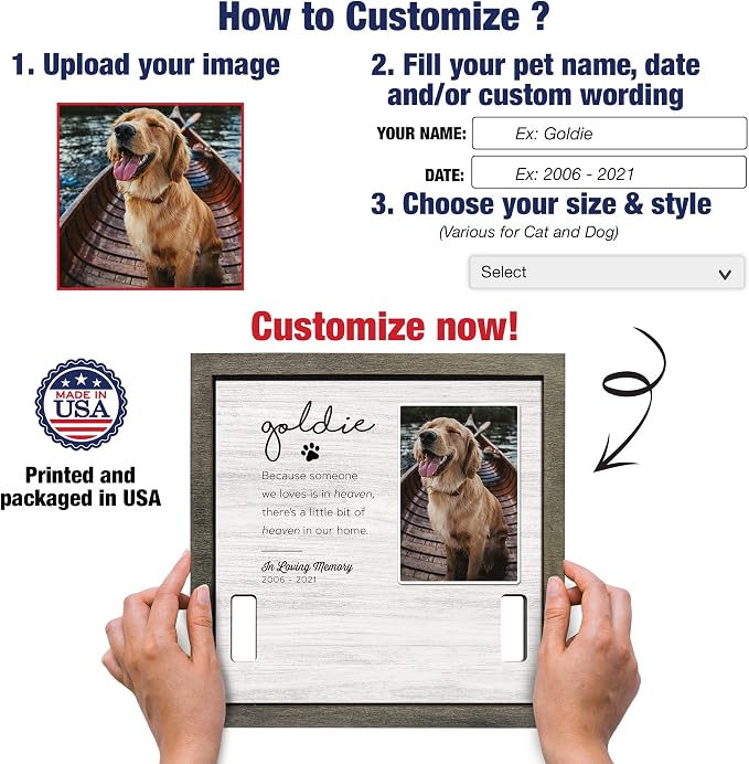 Customized Dog Collar Frame Memorial Pet Loss Sign - Image 2