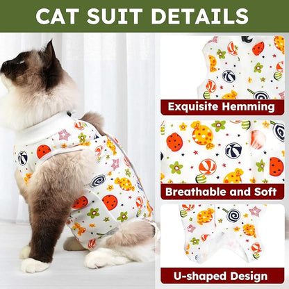 Cat Recovery Suit for Spay Abdominal Wounds, Breathable Cat Onesie for Cats - Image 5