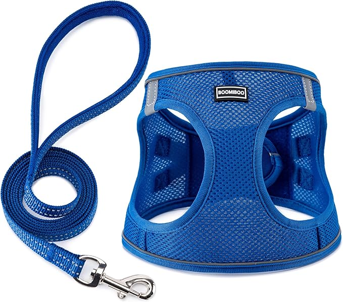 BOOMIBOO Dog Harness with Leash Set, No Pull Adjustable Reflective Step-in by BOOMIBOO