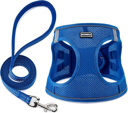 BOOMIBOO Dog Harness with Leash Set, No Pull Adjustable Reflective Step-in by BOOMIBOO