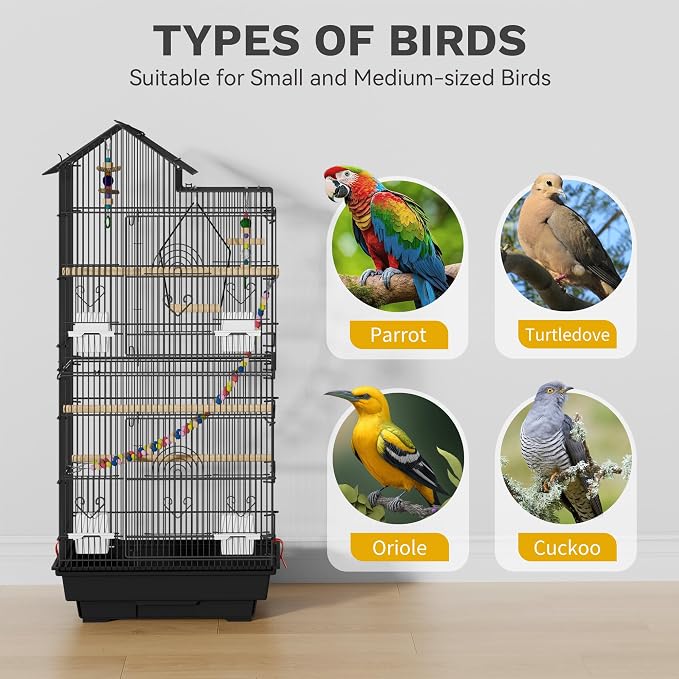 DWVO 62-inch Metal Bird Cage: Bird Cage Spacious - Image 3