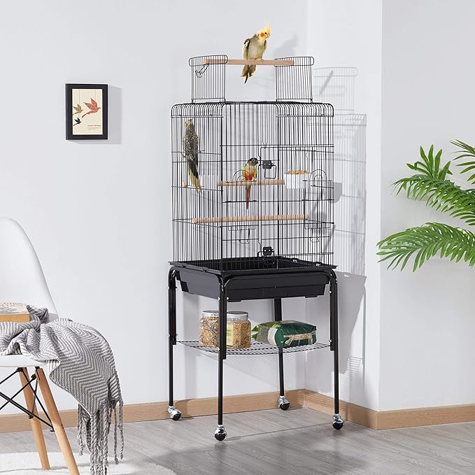 Yaheetech Open Top Rolling Parrot Bird Cage - Image 2