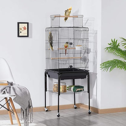 Yaheetech Open Top Rolling Parrot Bird Cage - Image 2