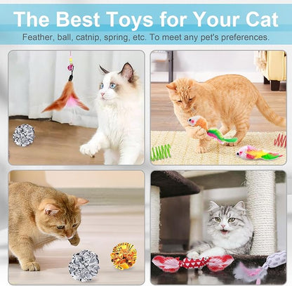 UPSKY 24 PCS Cat Toys, 3-Level Turntable Kitten Toys Set, Interactive Cat - Image 3