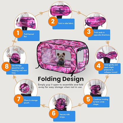 Beatrice Home Fashions Portable, Collapsible, Pop Up Kennel Travel Cat and Dog - Image 5