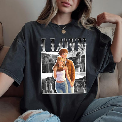 Custom Bootleg Rap Tee, Personalized Girlfriend Vintage Graphic T-Shirt - Image 3