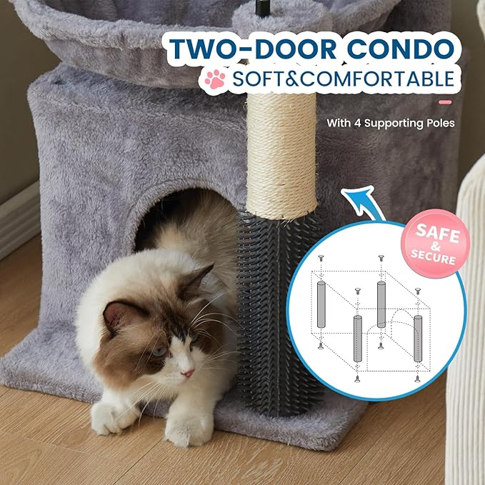 Cat Tree for Indoor Cats, 32 Inch Tall Cat Tower - Image 5