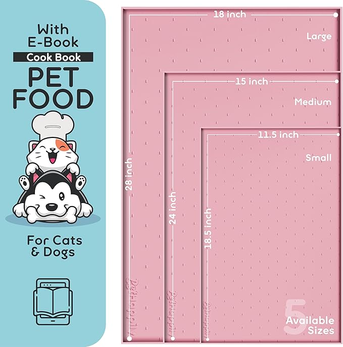 Dog Food Mat - 28x18 Raised Edges Dogs Mat - Image 2