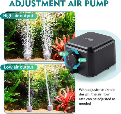 hygger Quiet <30dB Aquarium Air Pump, Adjustable Low Decibel Oxygen Fish Tank - Image 3
