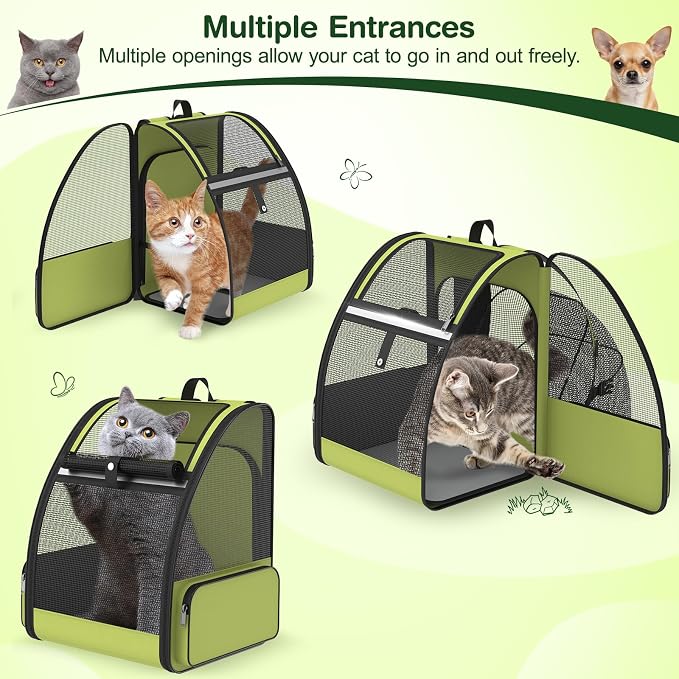Cat Backpack Carrier for Travel Hiking: Expandable Foldable Breathable Mesh - Image 9