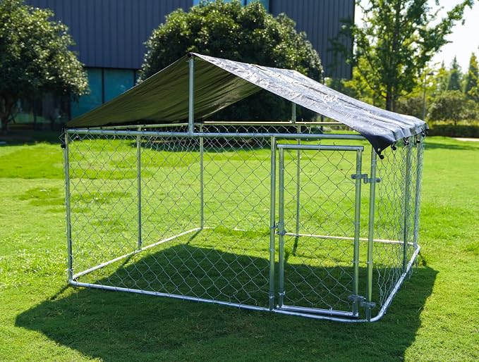 78"x 78" Outdoor Dog Enclosure Heavy Duty Dog Kennel House Mesh Dog Big Cage - Image 7